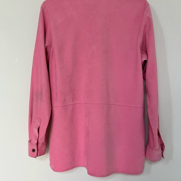Vintage 80’s ~ Crazy Horse ~ Liz Claiborne Faux Suede Feel Pink Shacket ~ Medium - Picture 8 of 8